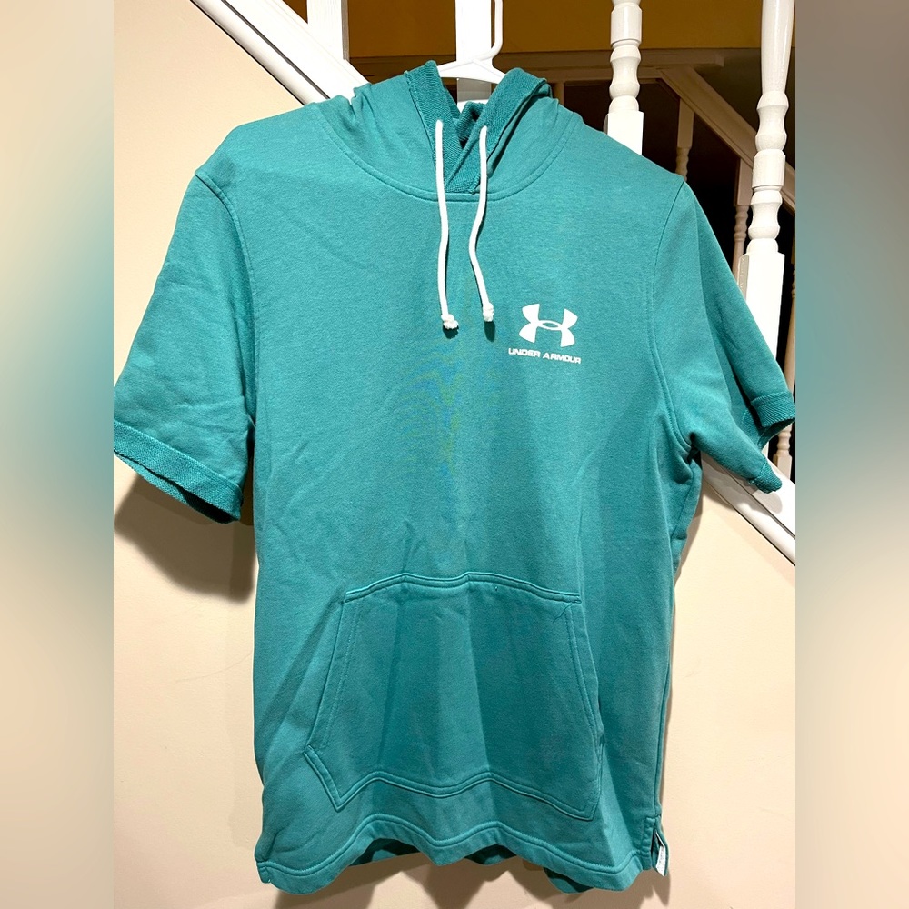 Under Armour Men’s short-sleeve hooded Sweatshirt (teal)